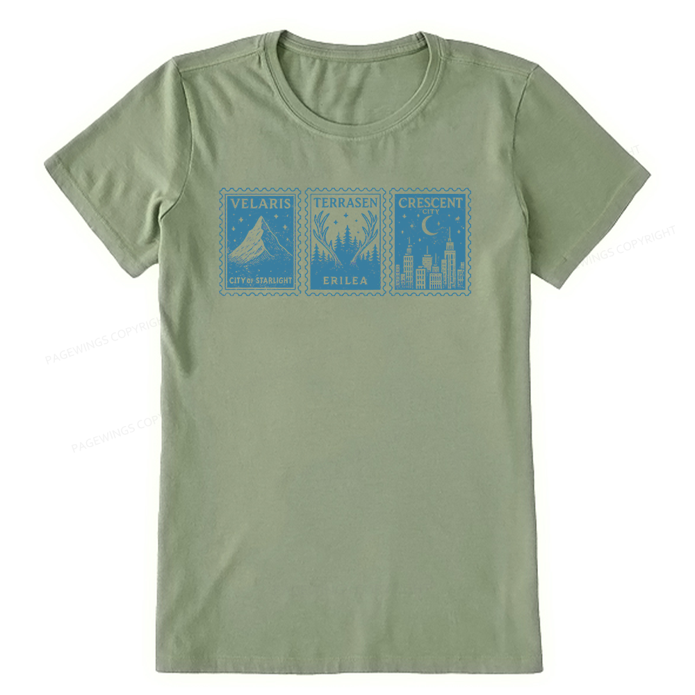 Pagewings Crescent Postcard13208 Bookish Unisex Classic T-shirt