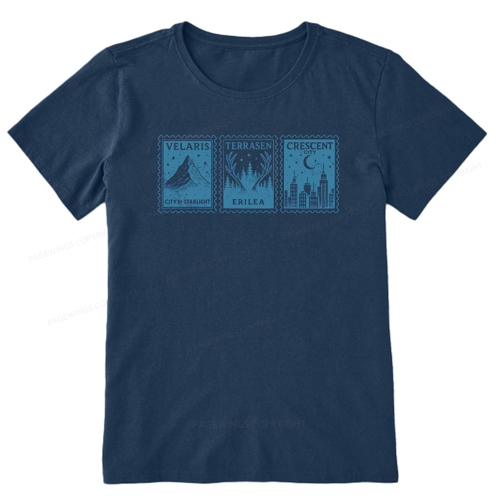 Pagewings Crescent Postcard13208 Bookish Unisex Classic T-shirt