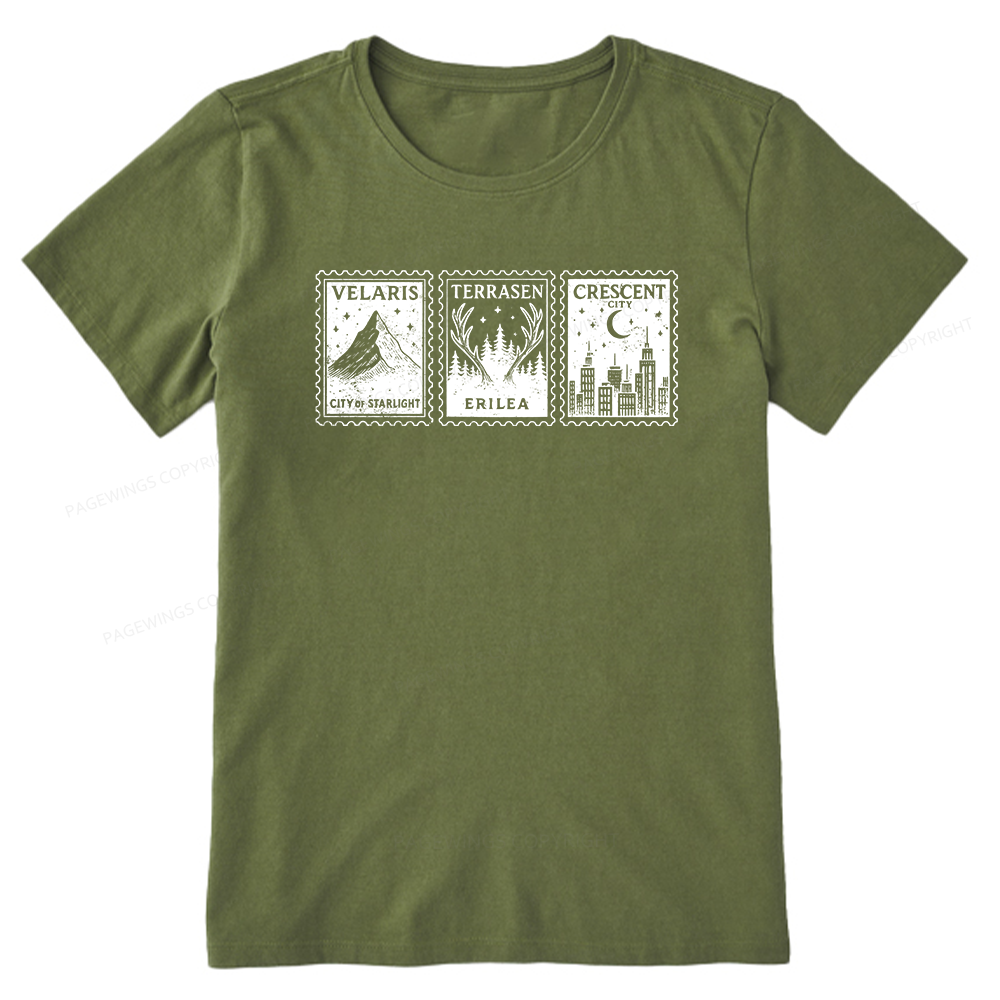 Pagewings Crescent Postcard13208 Bookish Unisex Classic T-shirt