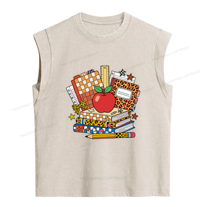 Pagewing Coquette Back To School16199 Women's Washed Tank Top