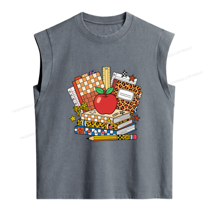 Pagewing Coquette Back To School16199 Women's Washed Tank Top