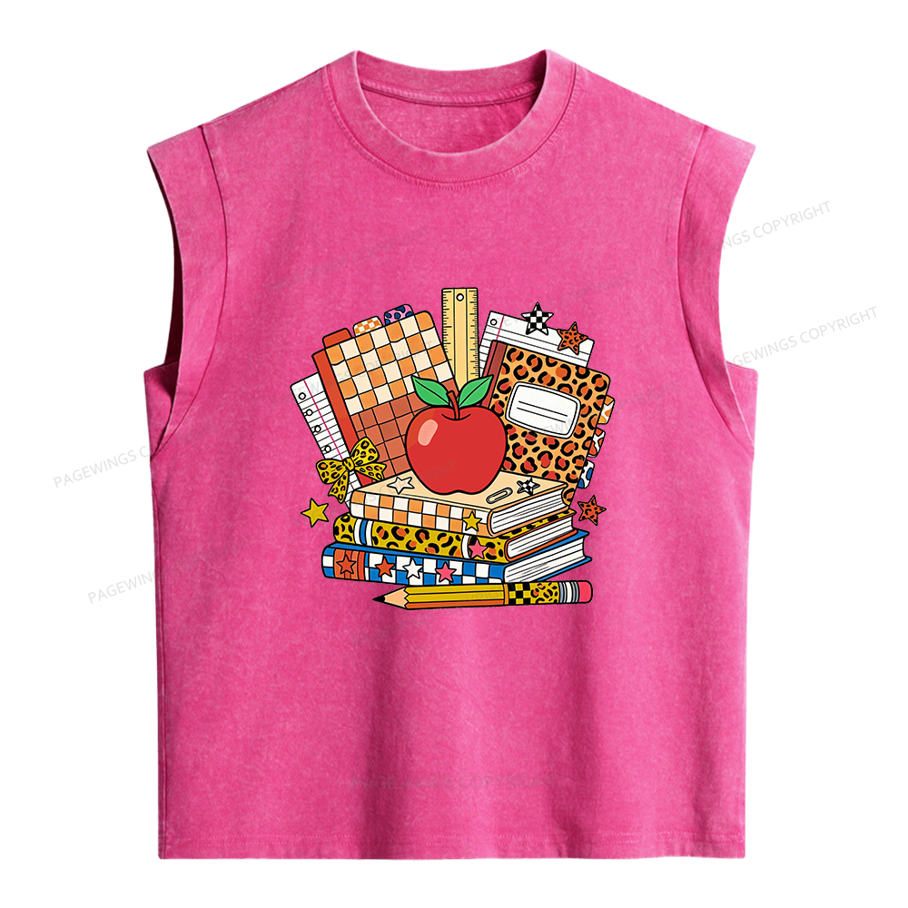 Pagewing Coquette Back To School16199 Women's Washed Tank Top