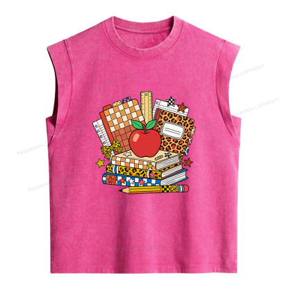 Pagewing Coquette Back To School16199 Women's Washed Tank Top