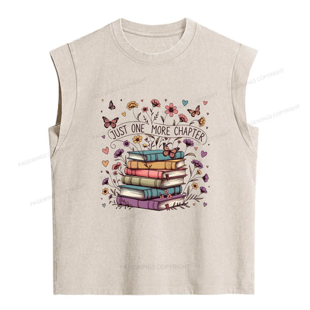 Pagewing Floral Books16200 Women's Washed Tank Top