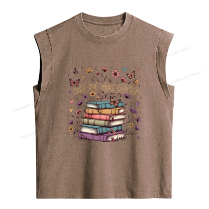 Pagewing Floral Books16200 Women's Washed Tank Top