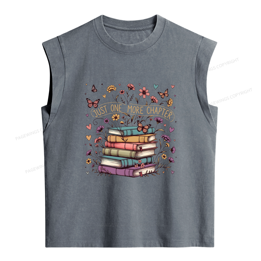 Pagewing Floral Books16200 Women's Washed Tank Top