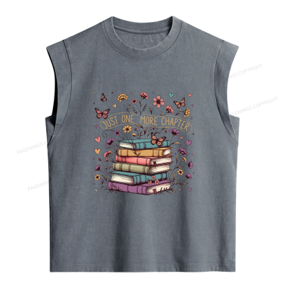 Pagewing Floral Books16200 Women's Washed Tank Top