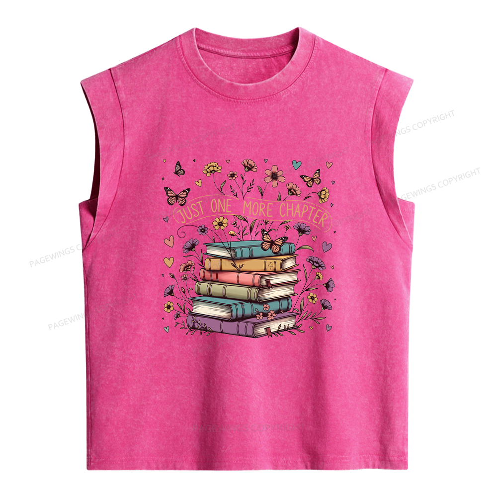 Pagewing Floral Books16200 Women's Washed Tank Top