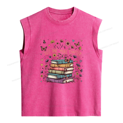 Pagewing Floral Books16200 Women's Washed Tank Top