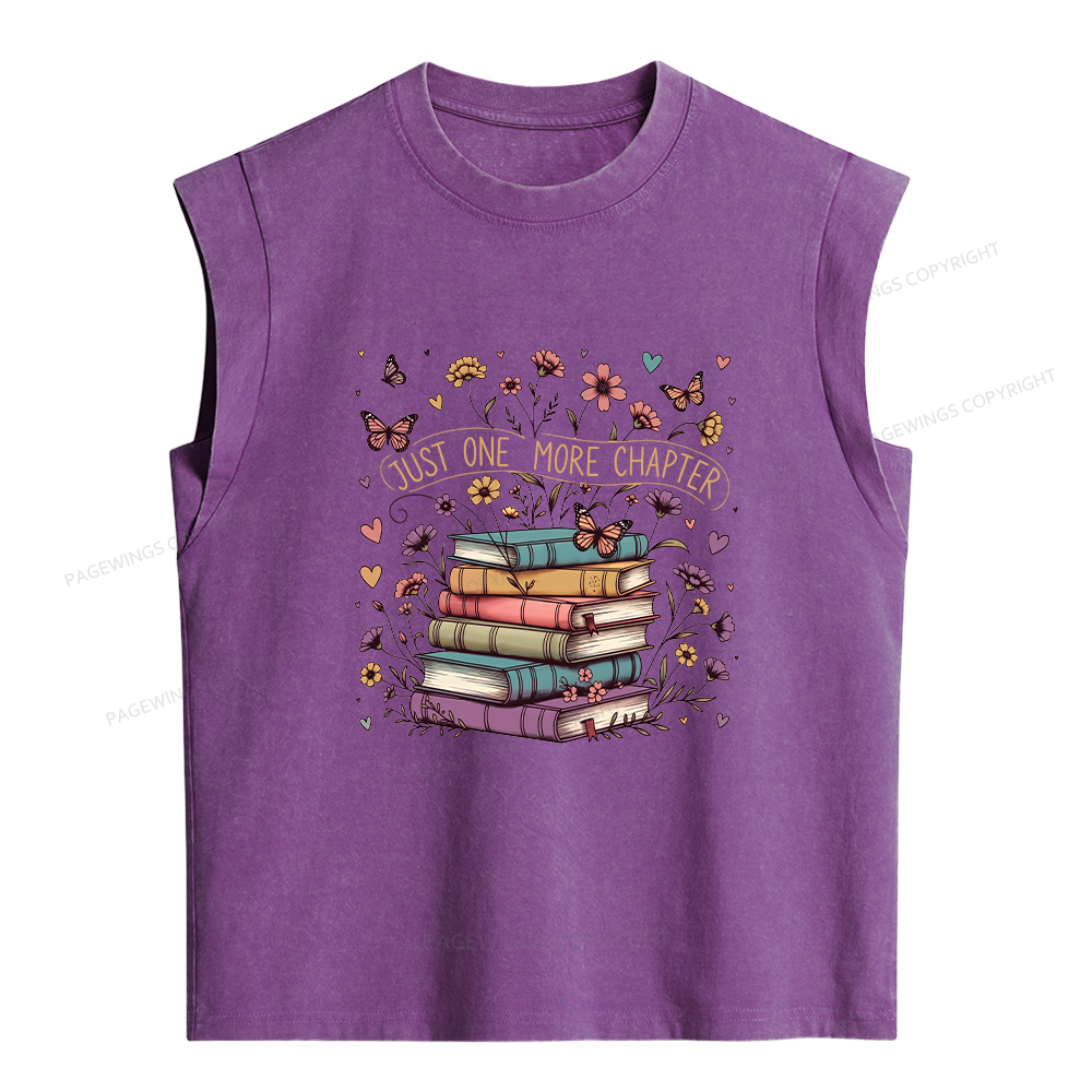 Pagewing Floral Books16200 Women's Washed Tank Top