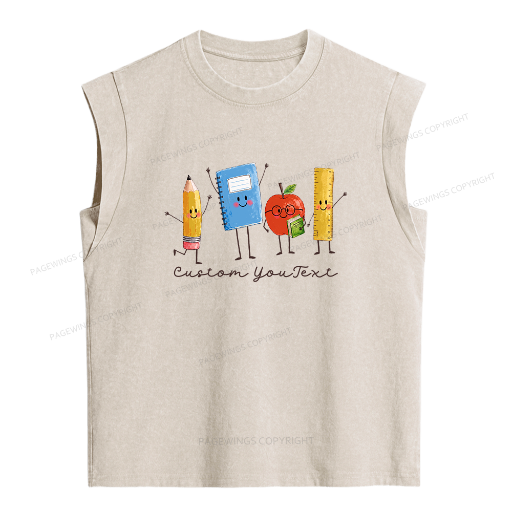 Pagewing Personalized Back to School16214 Women's Washed Tank Top