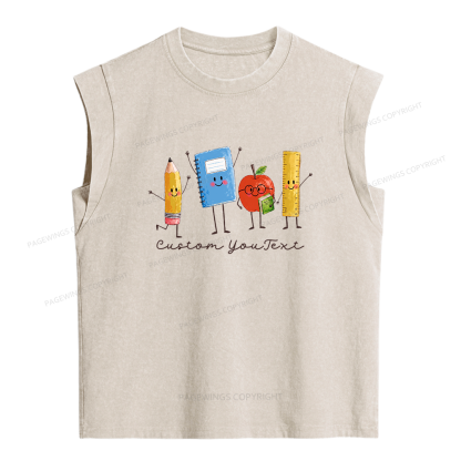Pagewing Personalized Back to School16214 Women's Washed Tank Top
