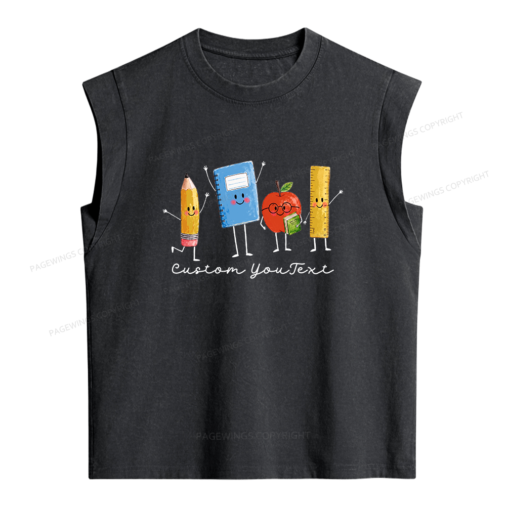 Pagewing Personalized Back to School16214 Women's Washed Tank Top