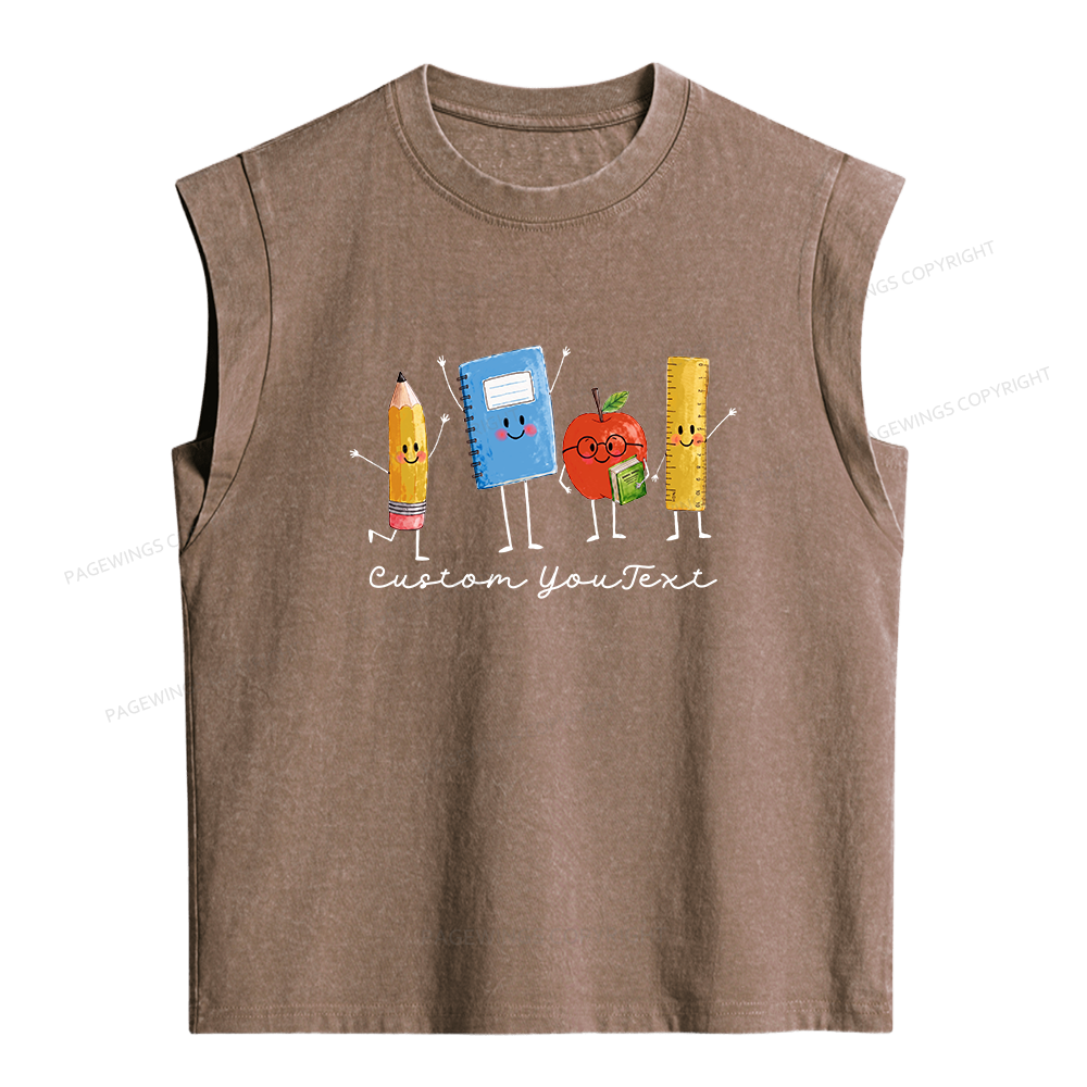 Pagewing Personalized Back to School16214 Women's Washed Tank Top