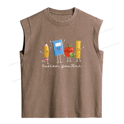 Pagewing Personalized Back to School16214 Women's Washed Tank Top