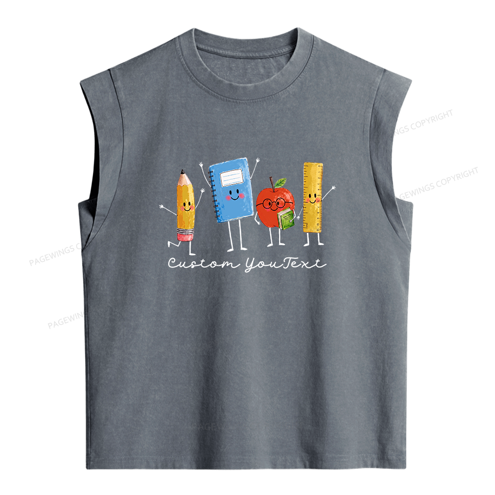 Pagewing Personalized Back to School16214 Women's Washed Tank Top