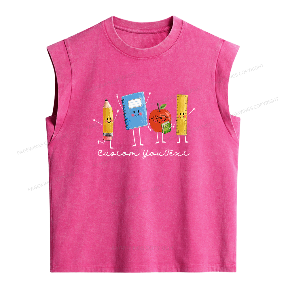 Pagewing Personalized Back to School16214 Women's Washed Tank Top