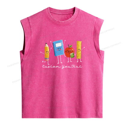 Pagewing Personalized Back to School16214 Women's Washed Tank Top