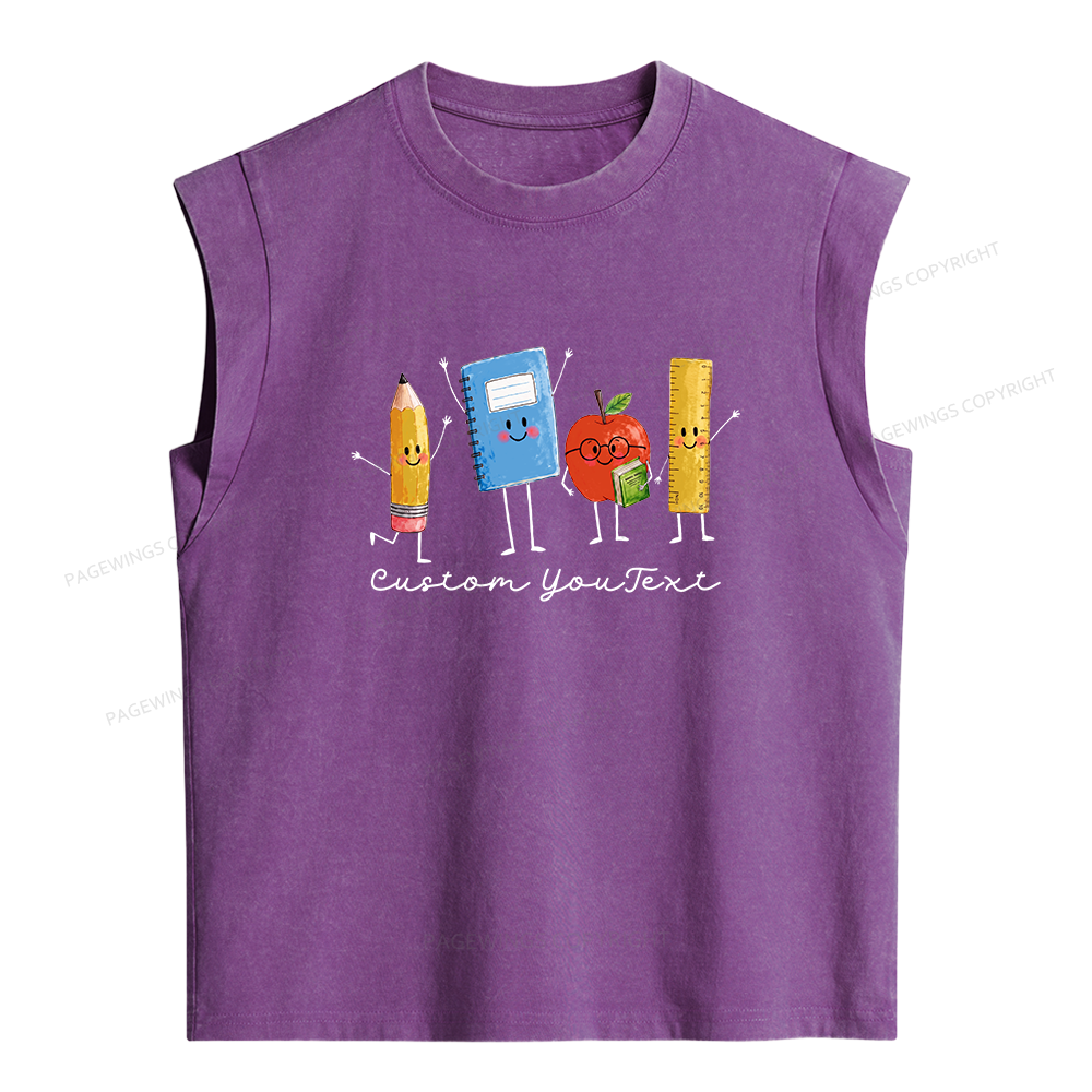 Pagewing Personalized Back to School16214 Women's Washed Tank Top