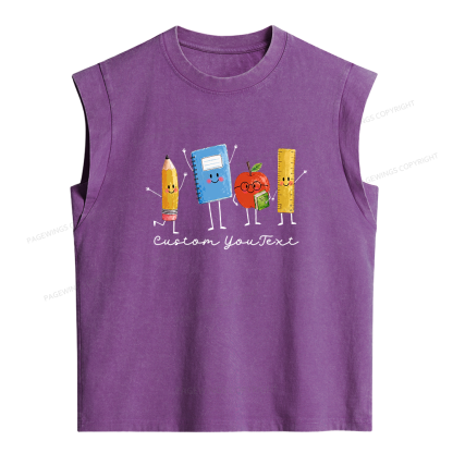 Pagewing Personalized Back to School16214 Women's Washed Tank Top