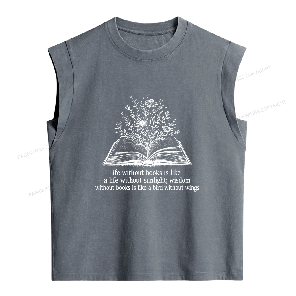 Pagewing Reading Quote16203 Women's Washed Tank Top
