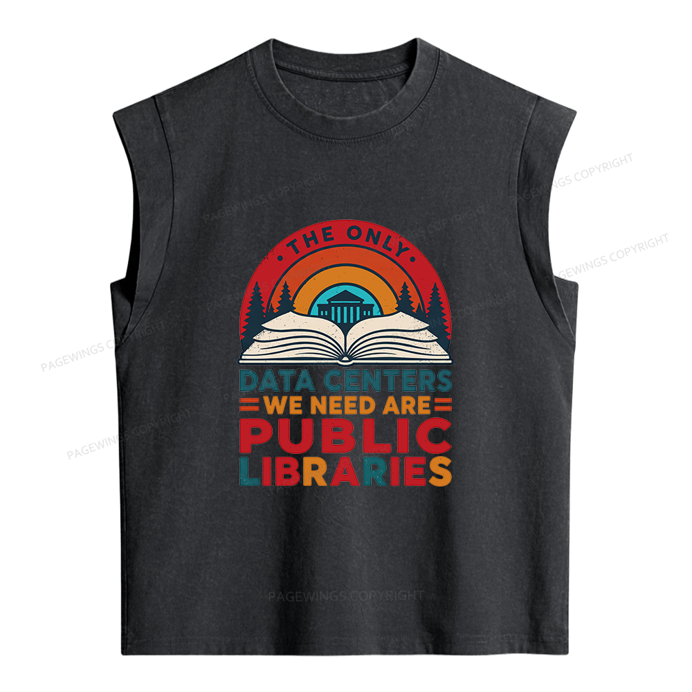 Pagewing We Need Are Public Libraries Women's Washed Tank Top
