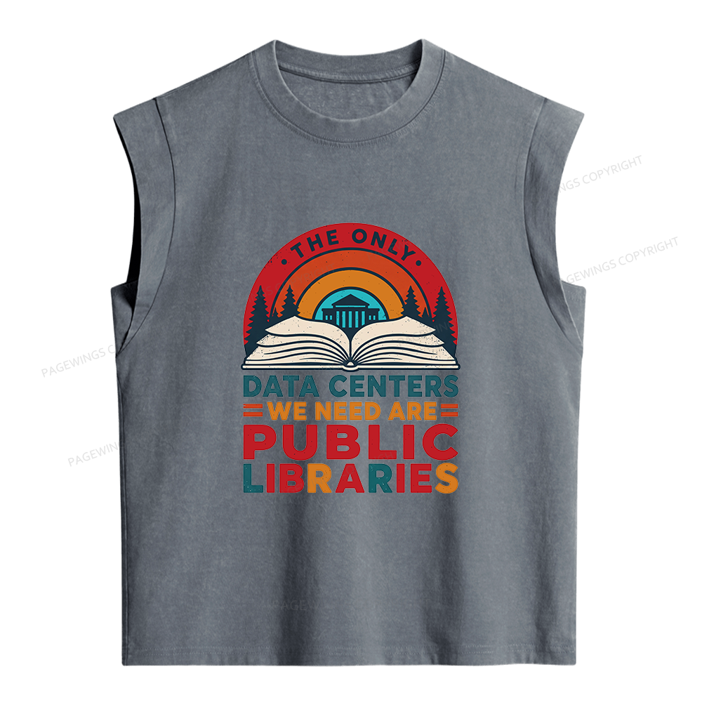 Pagewing We Need Are Public Libraries16205 Women's Washed Tank Top