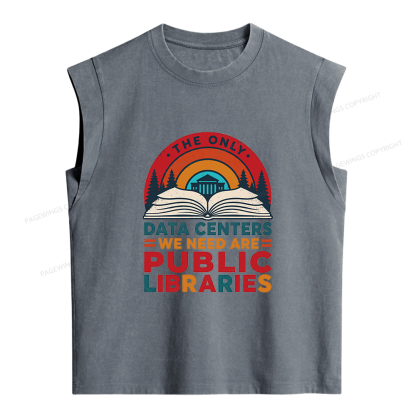 Pagewing We Need Are Public Libraries16205 Women's Washed Tank Top