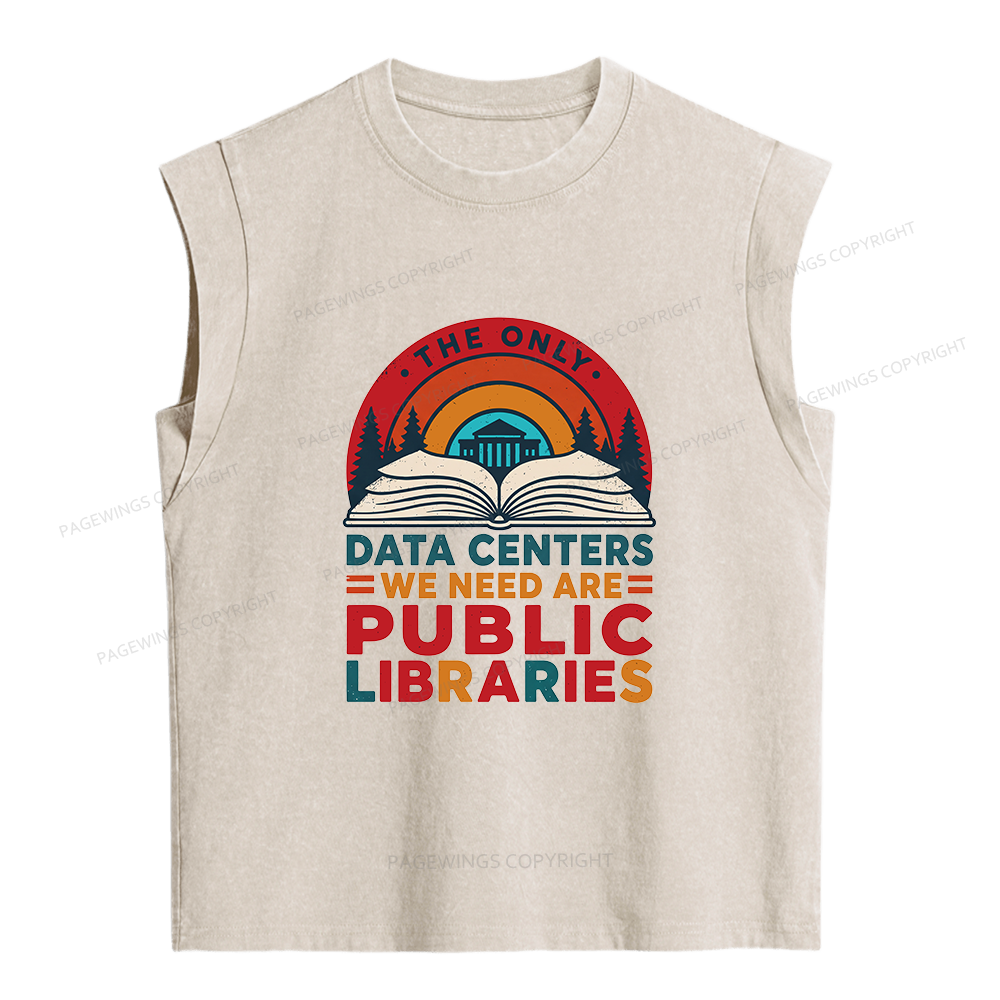 Pagewing We Need Are Public Libraries16205 Women's Washed Tank Top