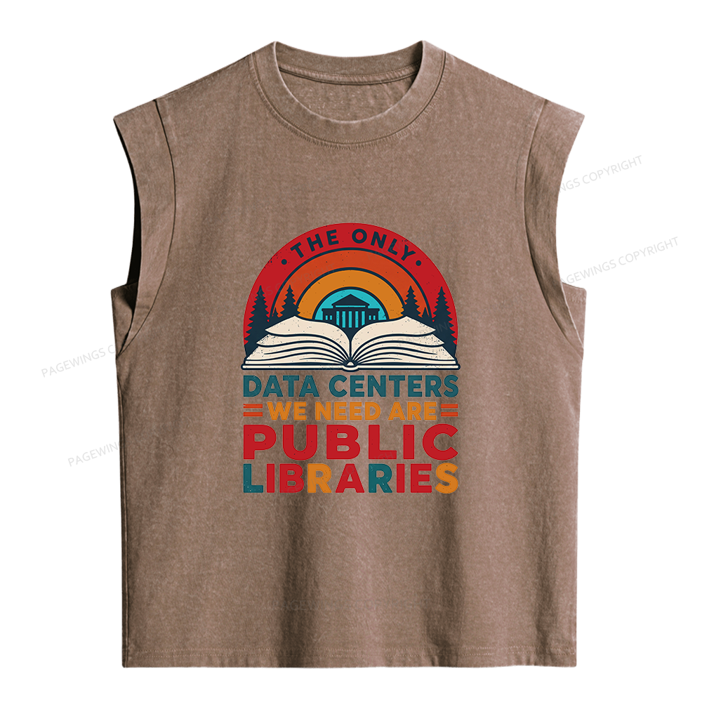 Pagewing We Need Are Public Libraries16205 Women's Washed Tank Top