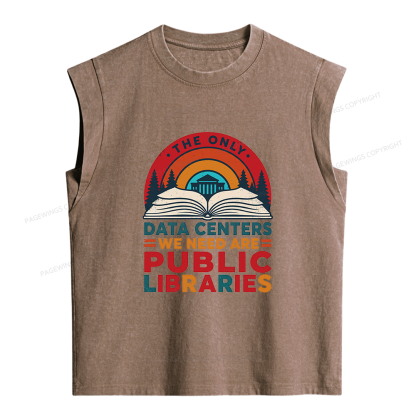 Pagewing We Need Are Public Libraries16205 Women's Washed Tank Top