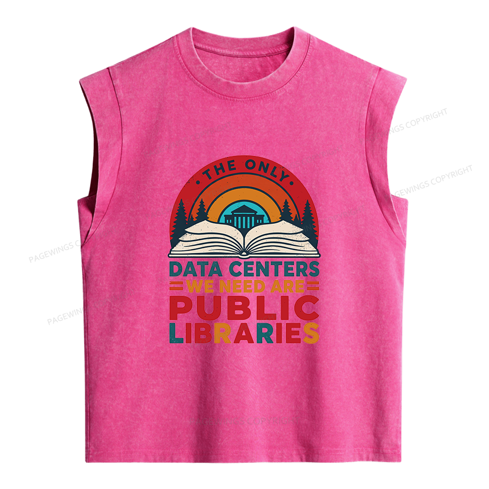 Pagewing We Need Are Public Libraries16205 Women's Washed Tank Top