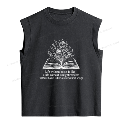 Pagewing Reading Quote Women's Washed Tank Top