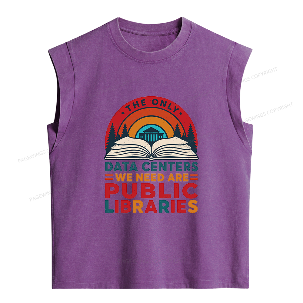 Pagewing We Need Are Public Libraries Women's Washed Tank Top