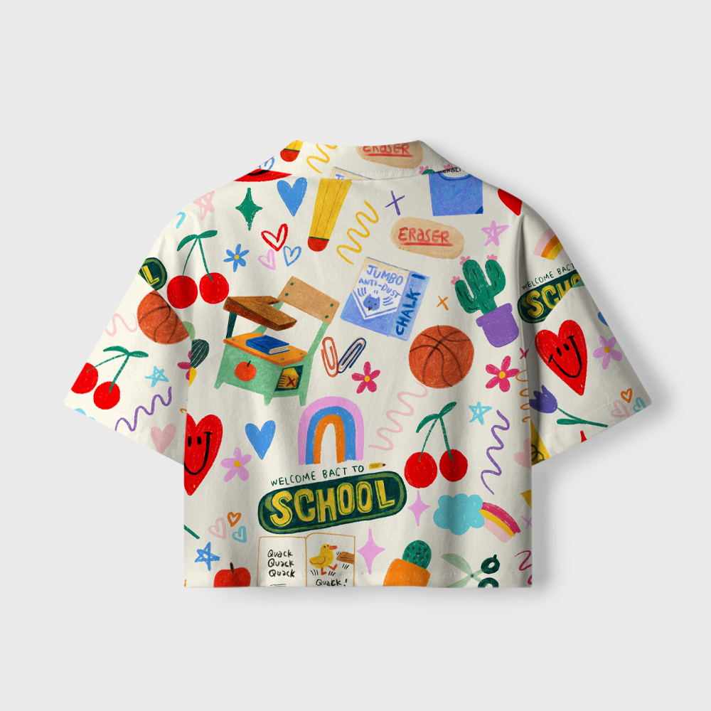 Pagewings Back To School Women's Camp Shirt