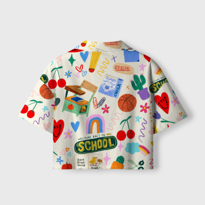 Pagewings Back To School Women's Camp Shirt