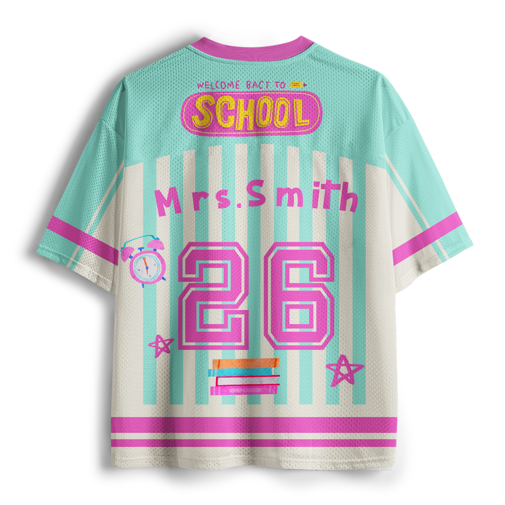 Pagewings Personalized Read More Books Unisex Mesh Jersey