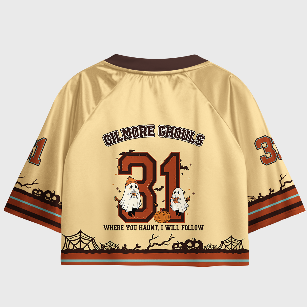Pagewings Ghost Loves Reading Women's Cropped Jersey