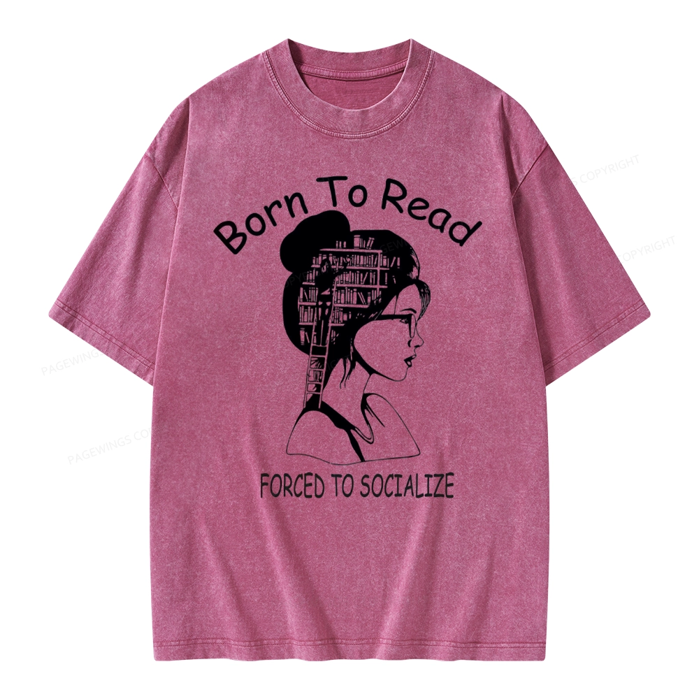 Pagewings Born To Read Unisex Washed T-shirt