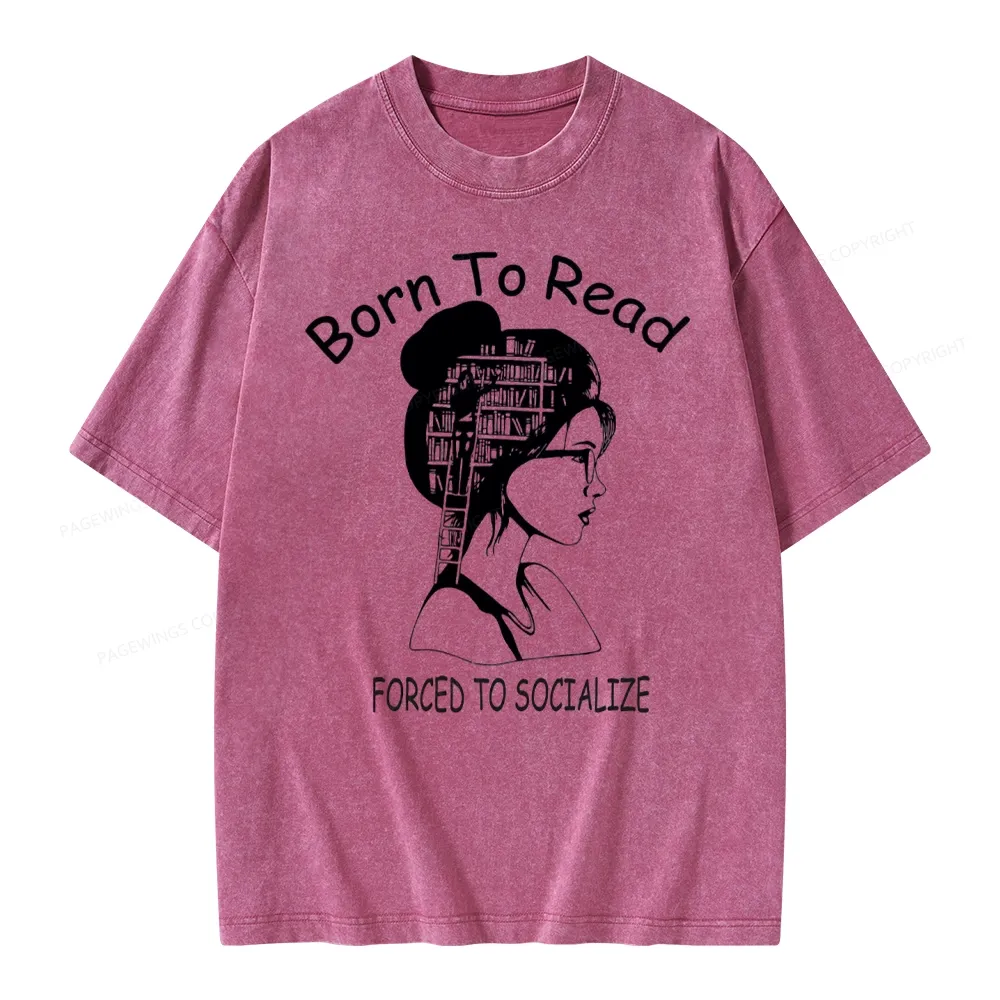 Pagewings Born To Read Unisex Washed T-shirt