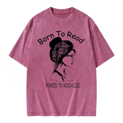Pagewings Born To Read Unisex Washed T-shirt