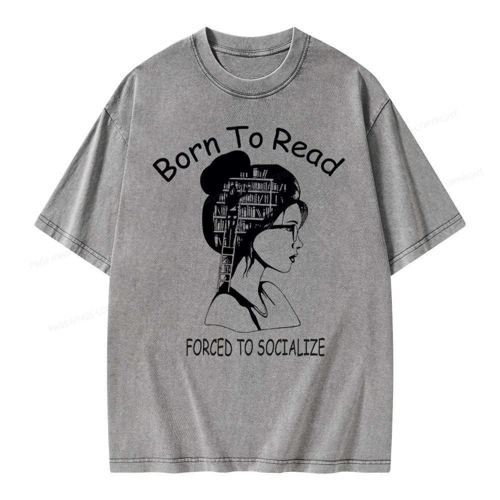 Pagewings Born To Read Unisex Washed T-shirt
