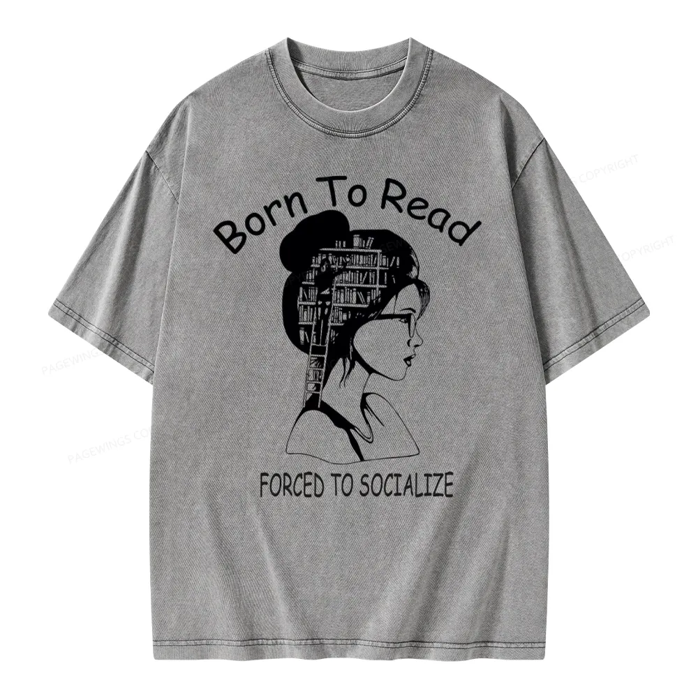 Pagewings Born To Read Unisex Washed T-shirt