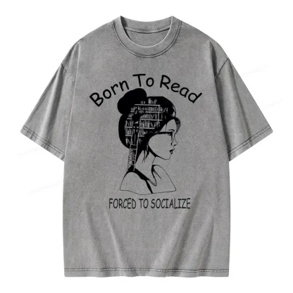 Pagewings Born To Read Unisex Washed T-shirt