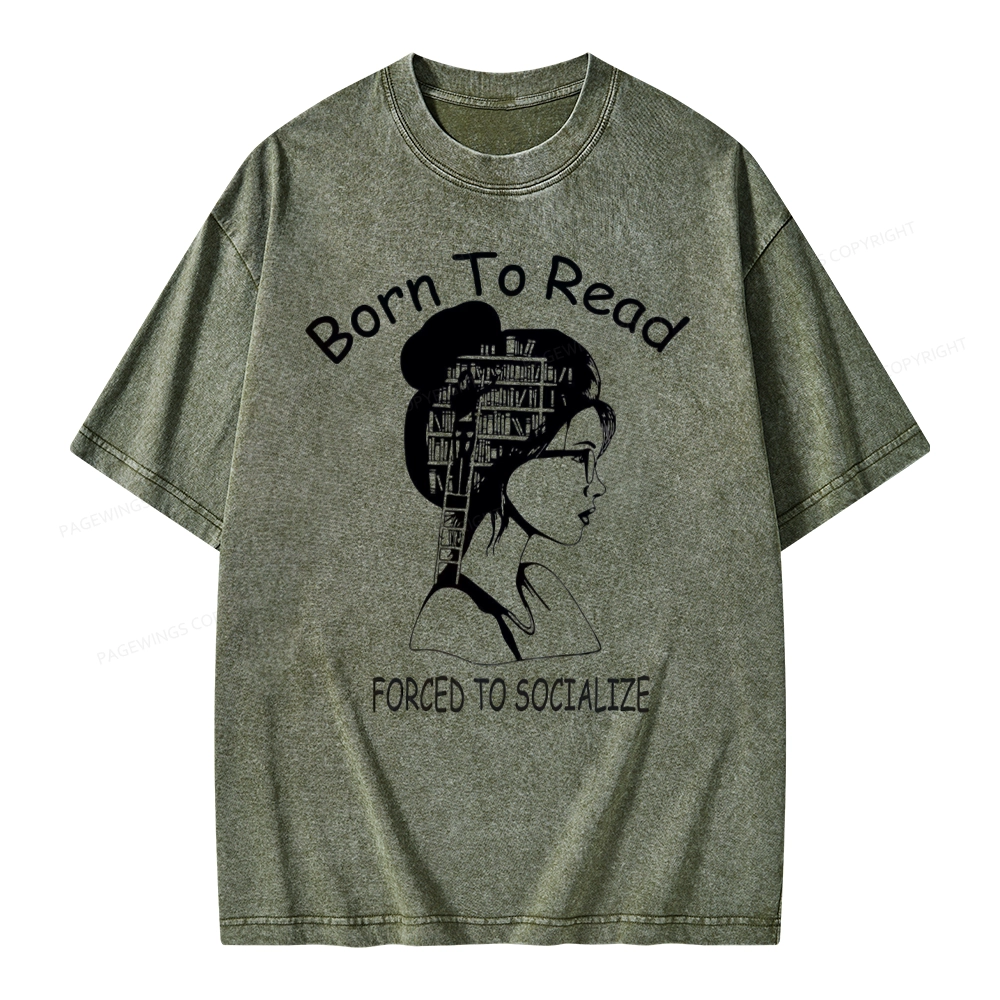 Pagewings Born To Read Unisex Washed T-shirt