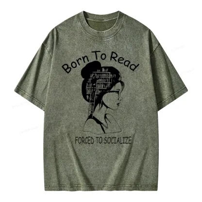 Pagewings Born To Read Unisex Washed T-shirt