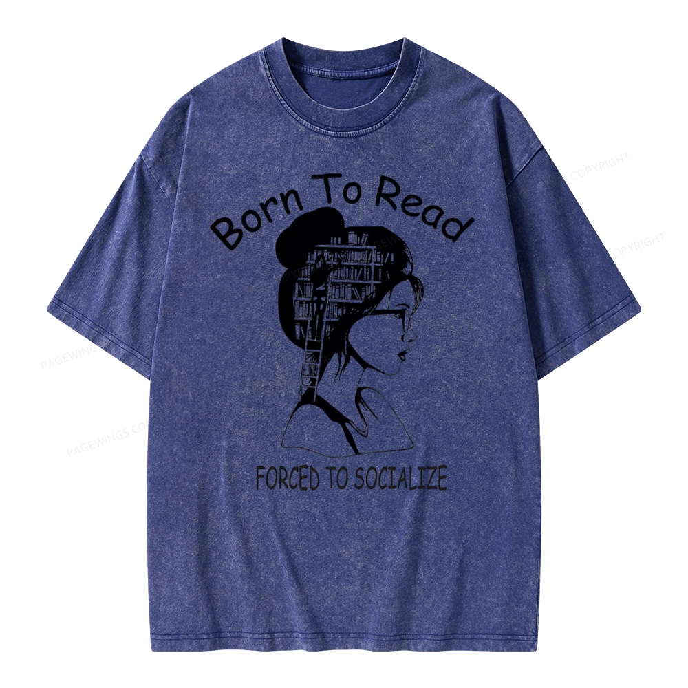 Pagewings Born To Read Unisex Washed T-shirt