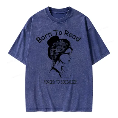 Pagewings Born To Read Unisex Washed T-shirt