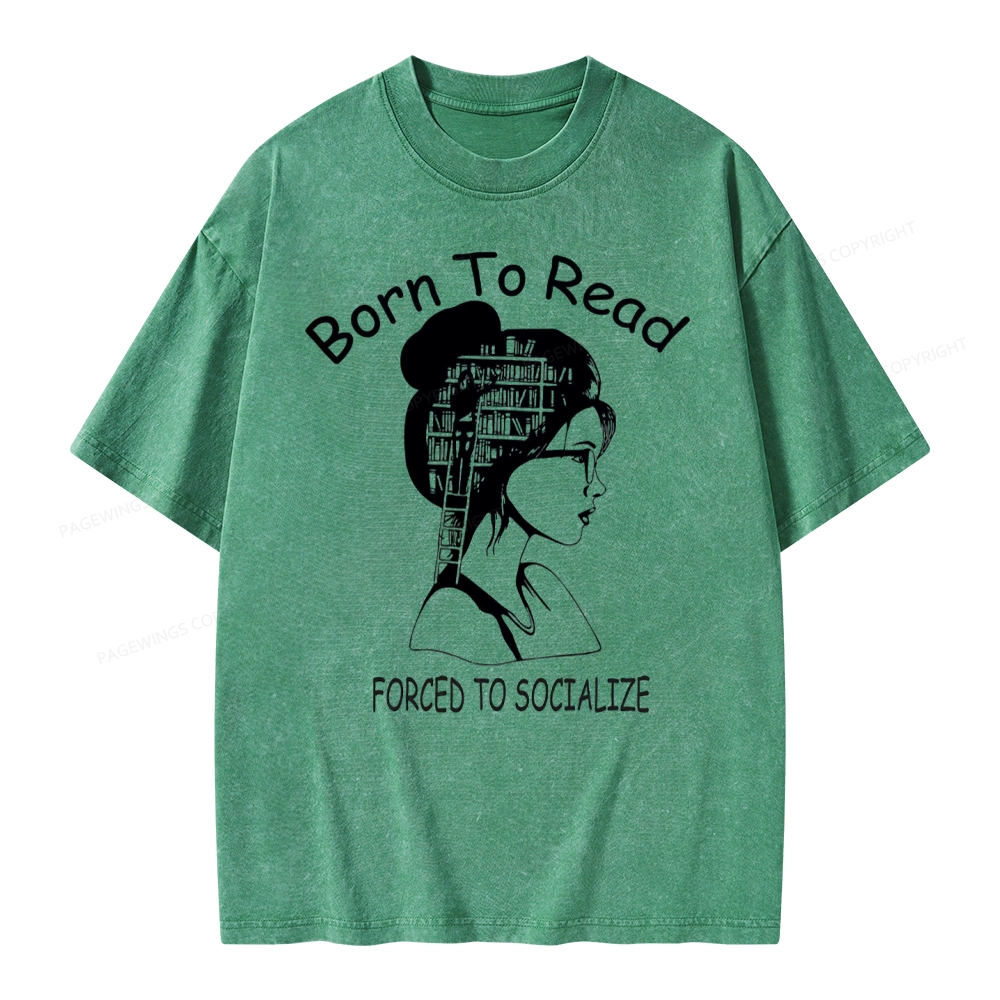Pagewings Born To Read Unisex Washed T-shirt