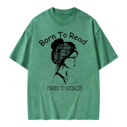 Pagewings Born To Read Unisex Washed T-shirt